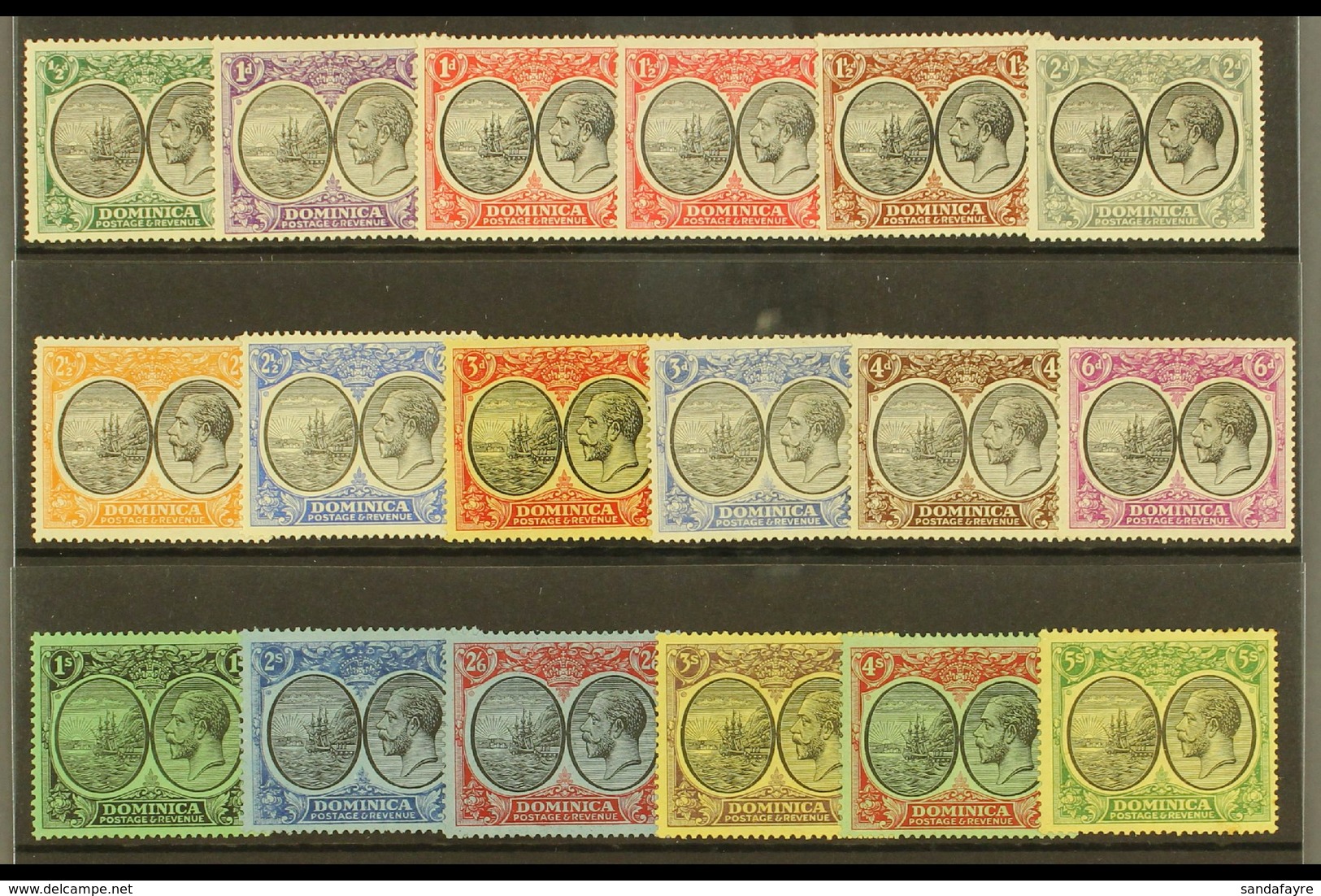 1923-33 KGV MSCA Watermark Definitive Set, SG 71/88, Mint, A Few Stamps With Some Light Toning (18 Stamps) For More Imag - Dominica (...-1978)