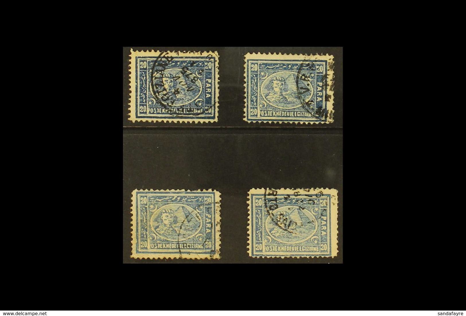 1872-75 "Penasson" Printing Lithographed 20pa Blue Both Perfs (SG 26 & 26c) And Typographed 20pa Blue Both Perfs (SG 30  - Other & Unclassified