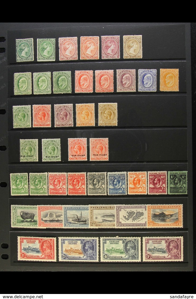 1891-1969 MINT COLLECTION CAT £1000+ Presented On Stock Pages. Includes QV To 1s, KEVII To 6d (some Without Gum/small Fa - Falkland Islands