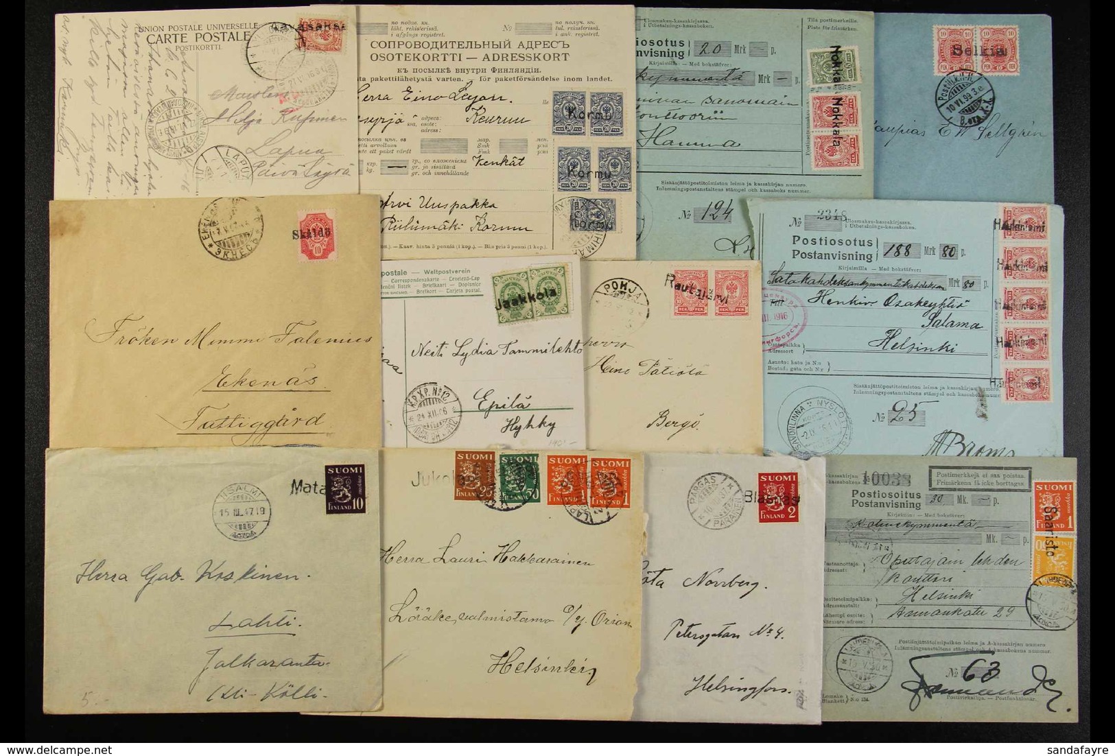 1899-1990's LOCAL STRAIGHT-LINE VILLAGE POSTMARKS ON COVERS. An Interesting Collection Of Commercial Covers (a Few Cards - Other & Unclassified