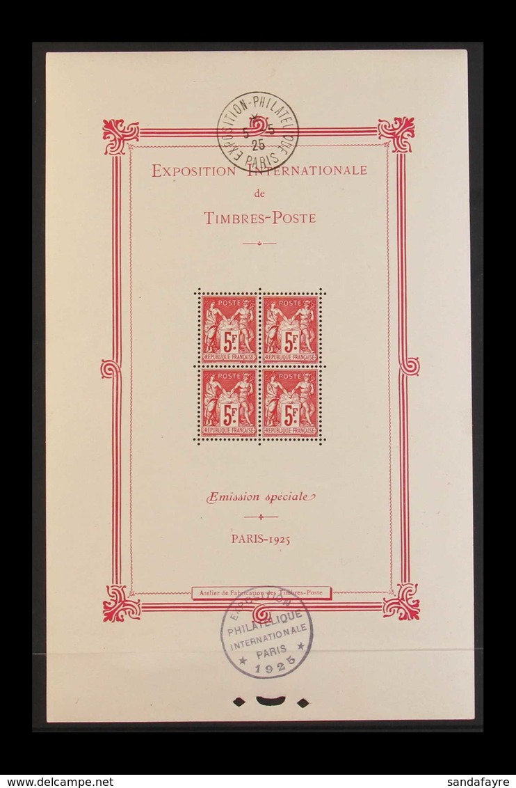 1925 Philatelic Exhibition Mini-sheet (Yvert Block 1b, SG MS412a), Never Hinged Mint With Two Different Exhibition Cache - Other & Unclassified