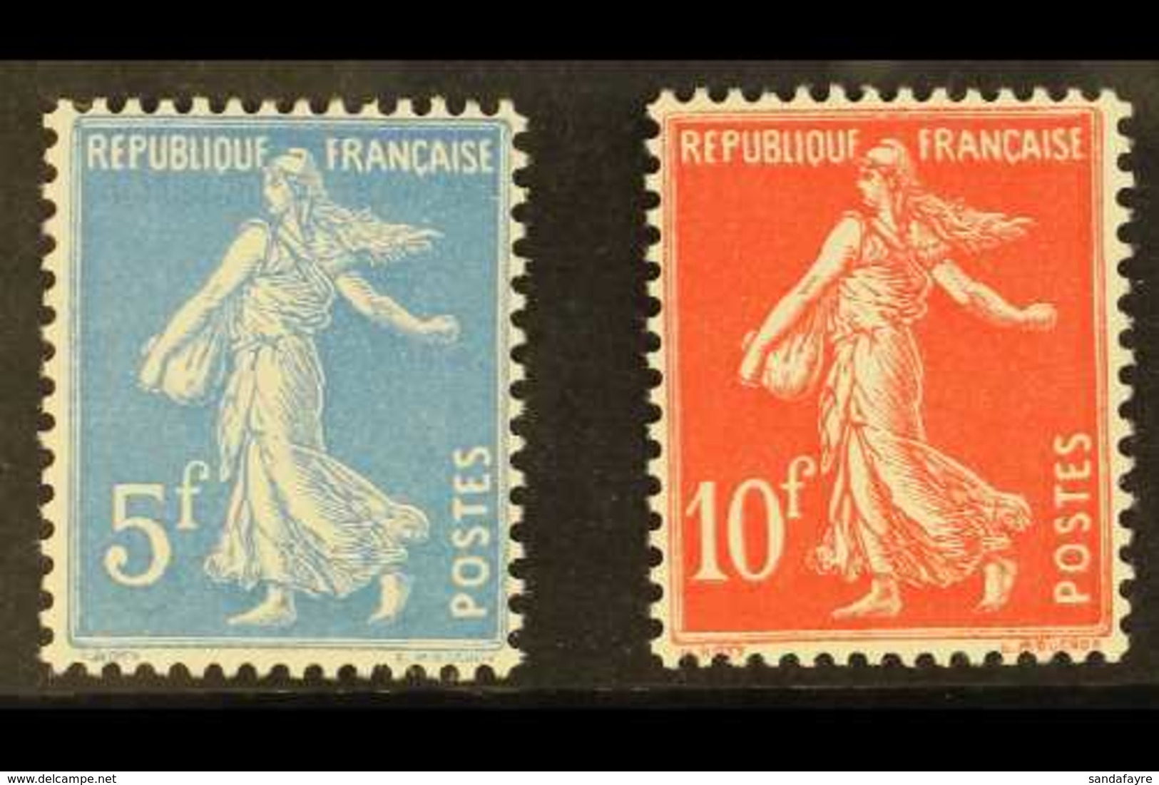 1927 5fr Blue And 10fr Red Strasbourg Stamp Exhibition Set, SG 454/454a (Yvert 241/242), Never Hinged Mint (2 Stamps) Fo - Other & Unclassified