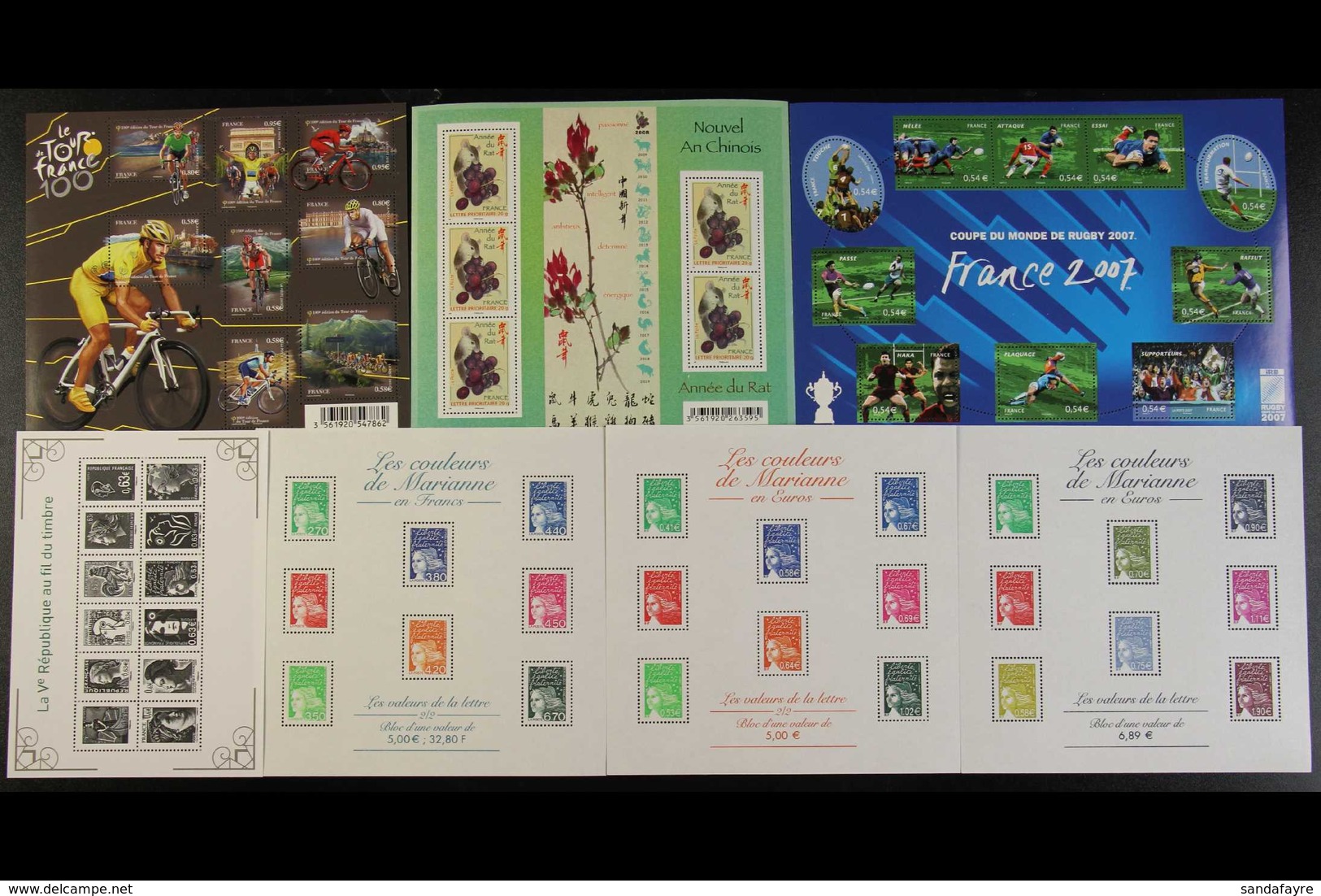 1998-2014 MINIATURE SHEETS. SUPERB NEVER HINGED MINT Assembly With Light Duplication, Including 2001-04 Marianne Set, 20 - Other & Unclassified