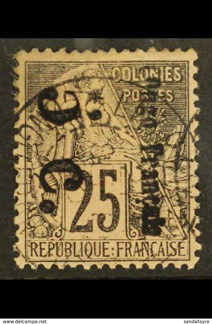 CONGO 1891 5c On 25c, Large "O", Reading Downwards, Yv 4Aa, Very Fine Used. For More Images, Please Visit Http://www.san - Autres & Non Classés