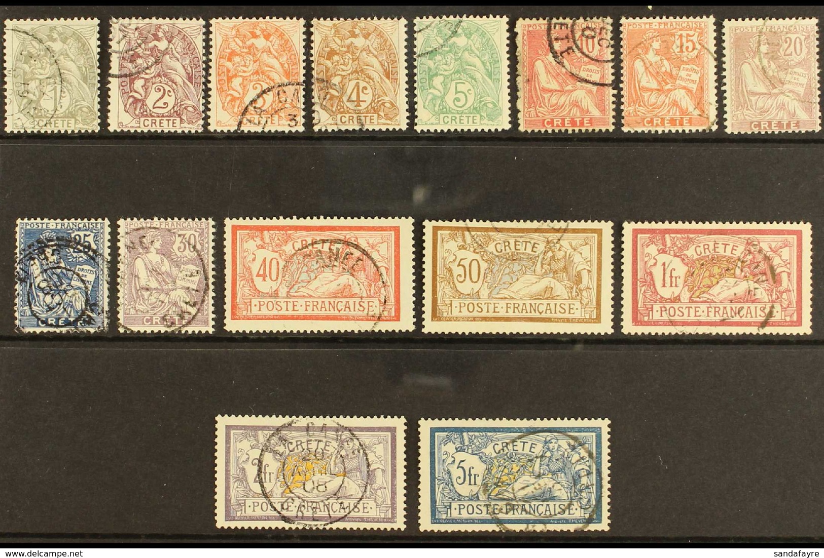 CRETE 1902-03 Complete Set (Yvert 1/15, SG 1/15), Fine Used, Fresh. (15 Stamps) For More Images, Please Visit Http://www - Other & Unclassified