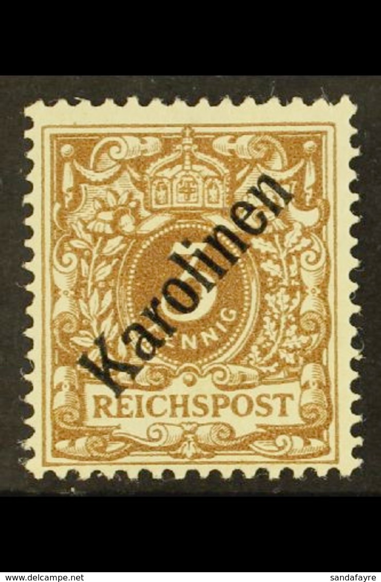 CAROLINE ISLANDS 1899 3pf Grey-brown Overprint Type I (Michel 1 I, SG 1), Fine Mint, Very Fresh. For More Images, Please - Other & Unclassified