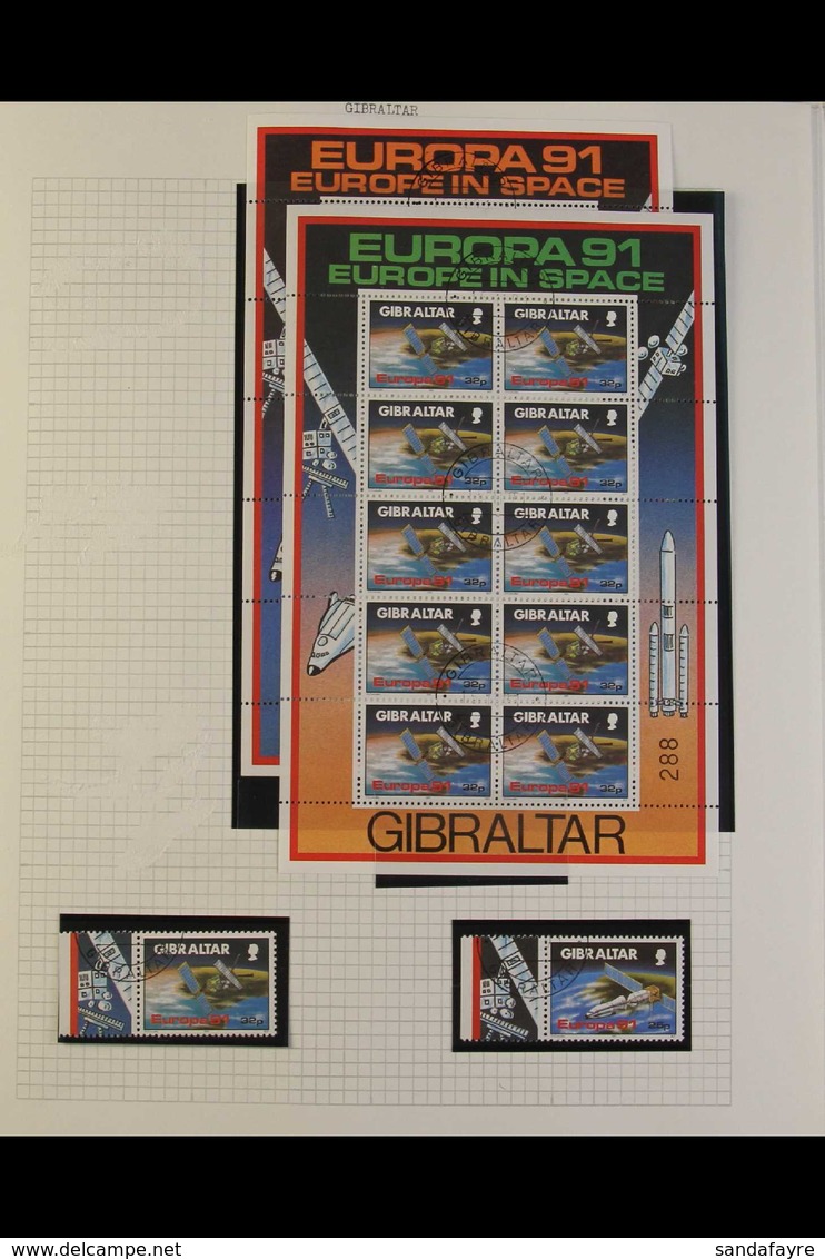 1990-2000 COMPLETE SUPERB CDS USED COLLECTION In Hingeless Mounts In An Album, All Different, Includes 1990-1994 & 1997- - Gibraltar