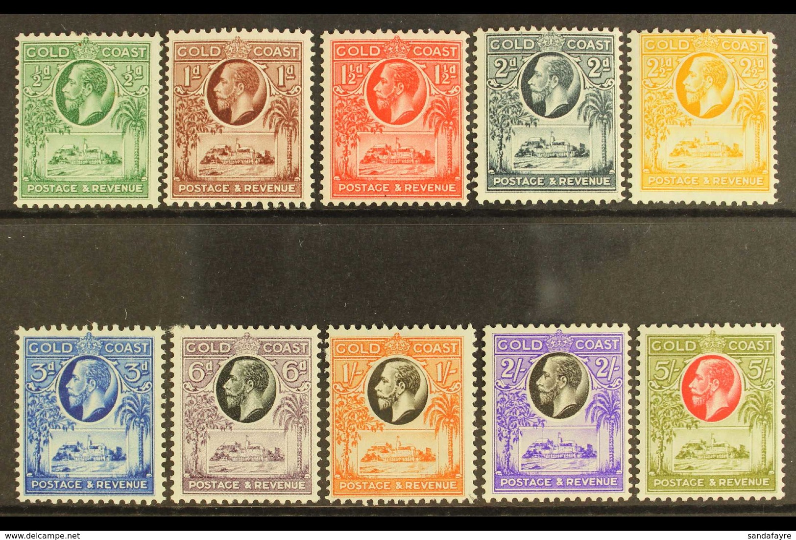 1928 Complete Definitive Set, SG 103/112, Fine Mint. (10 Stamps) For More Images, Please Visit Http://www.sandafayre.com - Gold Coast (...-1957)