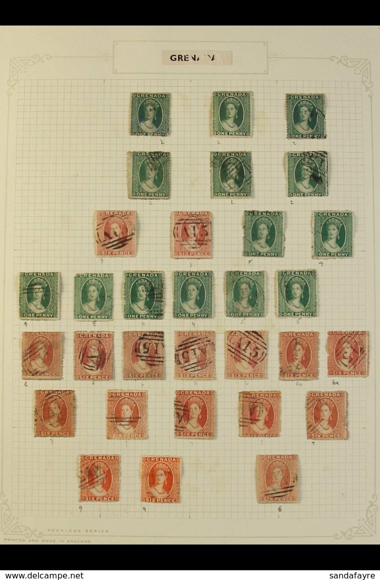 1861-91 FINE USED COLLECTION On Album Pages, Featuring Classic Issues With Additional Shades Plus A Range Of Surcharges, - Grenada (...-1974)