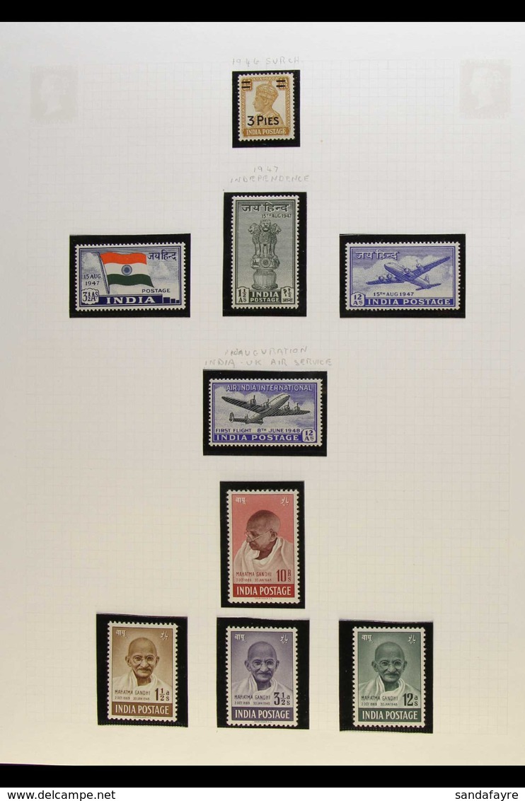 1946-56 FINE MINT COLLECTION Presented In Mounts On Album Pages. Includes 1948 Gandhi Set (the 10r With Small Perforatio - Other & Unclassified