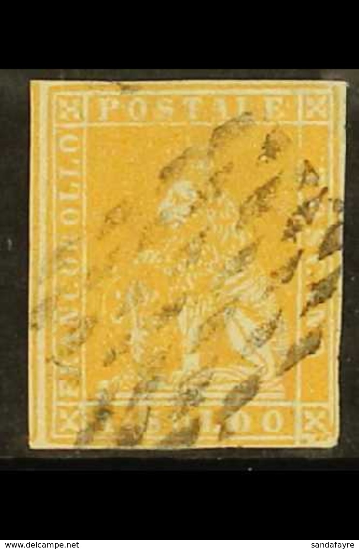 TUSCANY 1857 1s Ochre, Wmk Wavy Lines, Sass 11, Very Fine Used. Lovely Example Of This Delicate Stamp With Clear To Larg - Unclassified