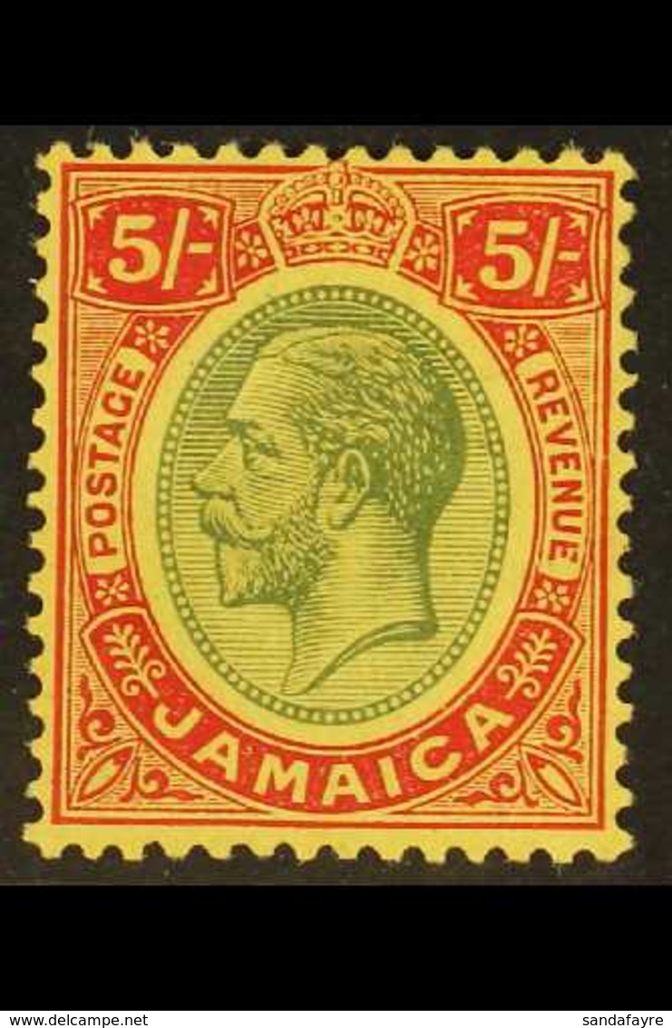 1912-20 5s Green And Red On Orange-buff, SG 67b, Fine Mint. For More Images, Please Visit Http://www.sandafayre.com/item - Jamaica (...-1961)