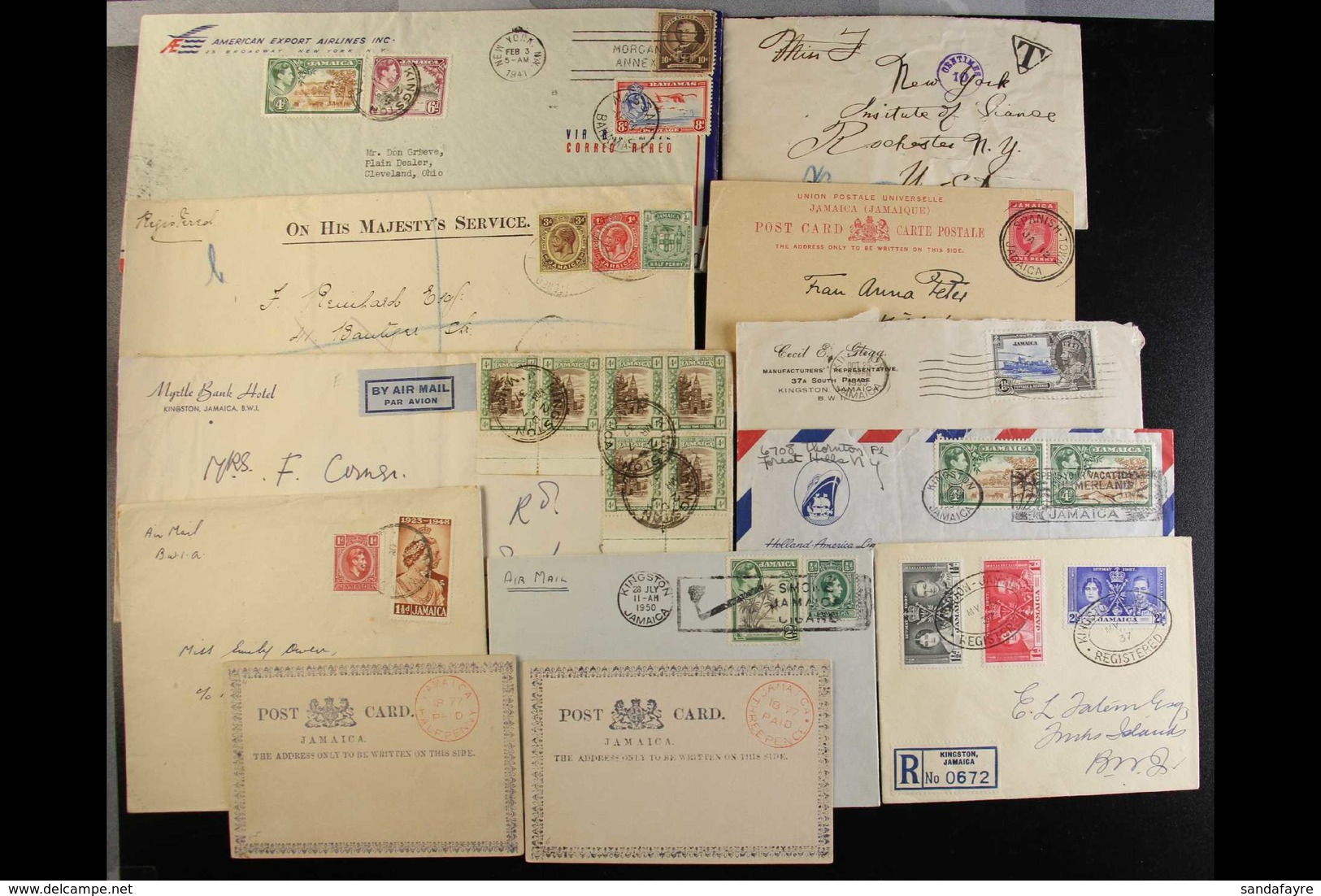COVERS & POSTCARDS ACCUMULATION 1877-1978 Mixed Lot, Incl. 1877 ½d & 3d Unused Stationery Postcards, H&G 7, 9, 1912 Taxe - Jamaica (...-1961)