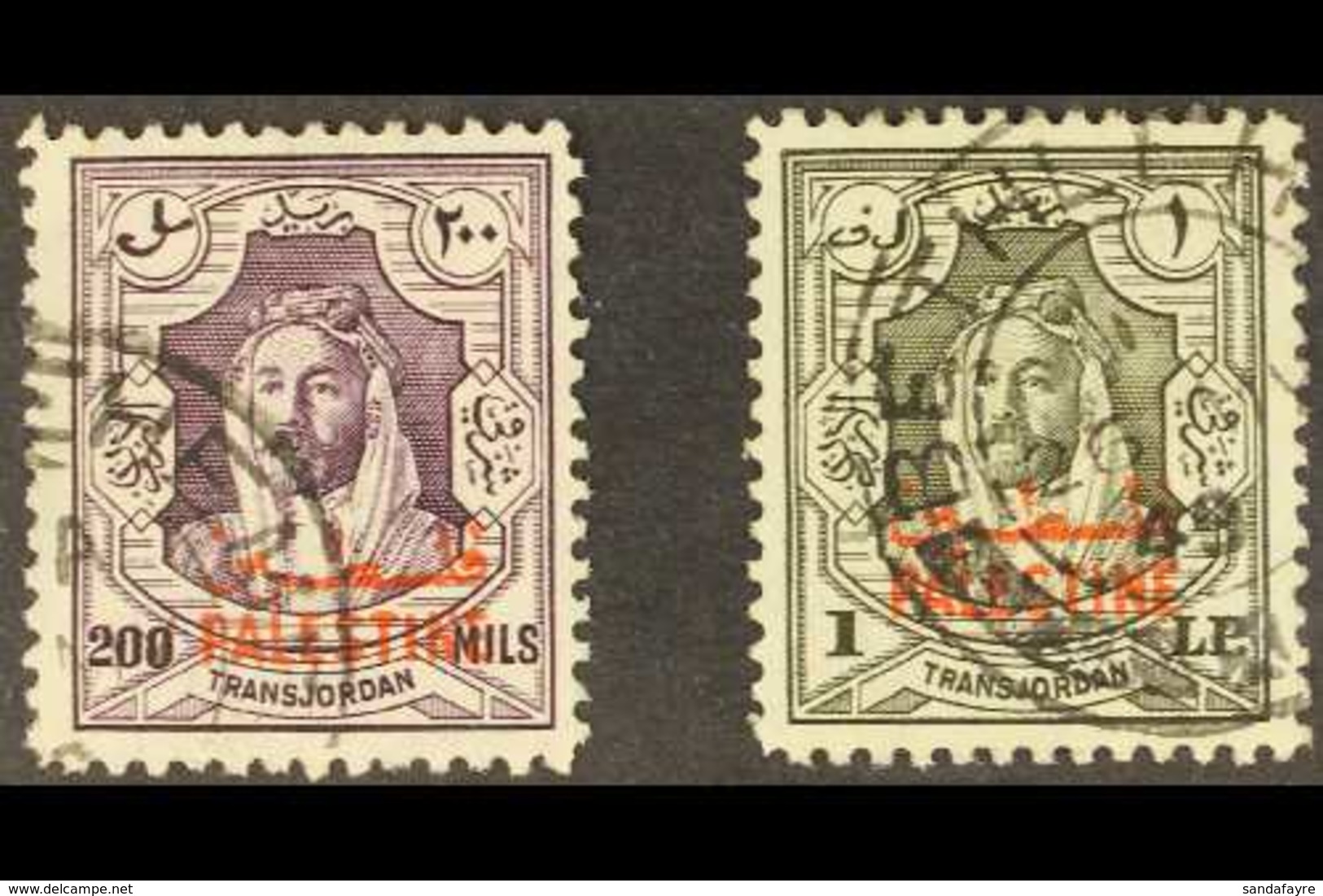 OCCUPATION OF PALESTINE 1948 200m And £P1 Overprints, SG P15/P16, Both Very Fine Used With BETHLEHEM Postmarks. (2 Stamp - Jordanien