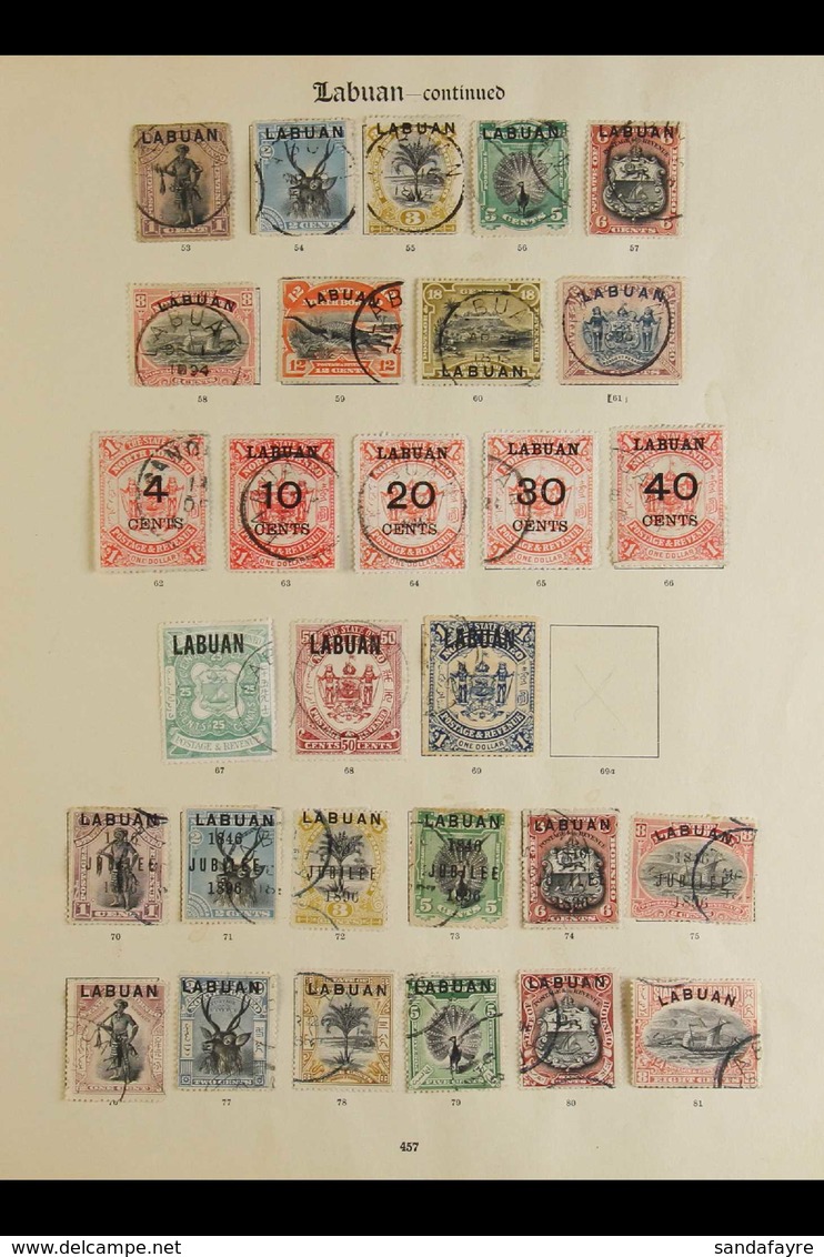 1894-1904 FINE USED COLLECTION THE PICTORIALS, ARMS & SURCHARGES COMPLETE - All Basic Sets From SG 62/137 Complete, Not  - North Borneo (...-1963)