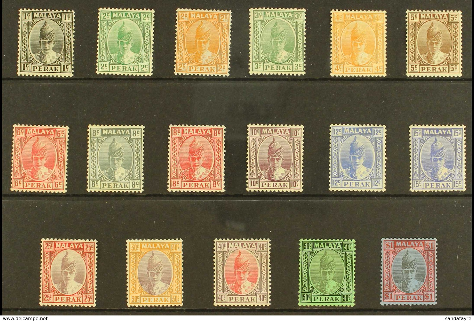 PERAK 1938-41 Definitives Set To $1, SG 103/19, Very Fine Mint. Fresh And Attractive! (17 Stamps) For More Images, Pleas - Other & Unclassified