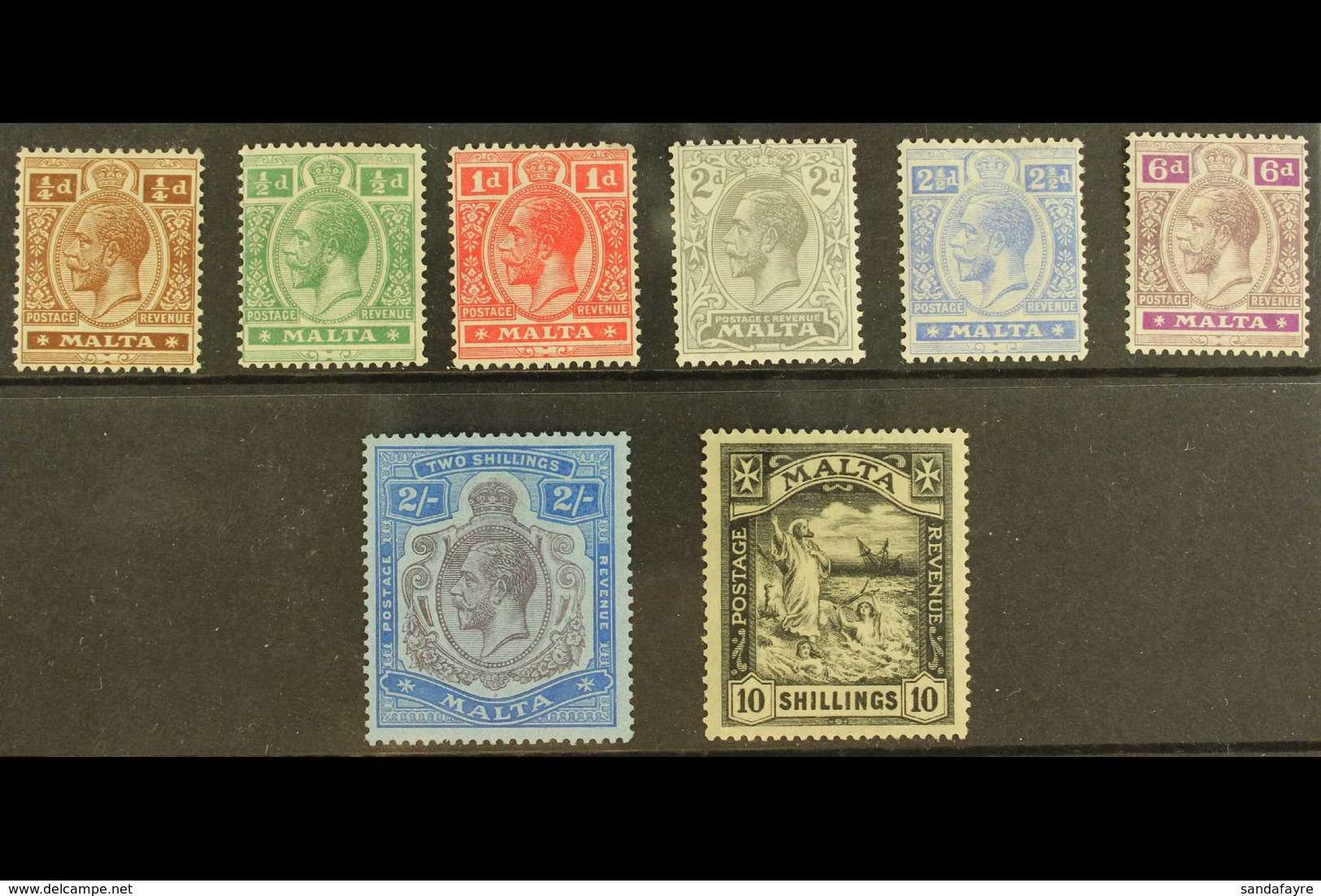 1921-22 Complete Set, SG 97/104, Mint. (8 Stamps) For More Images, Please Visit Http://www.sandafayre.com/itemdetails.as - Malta (...-1964)