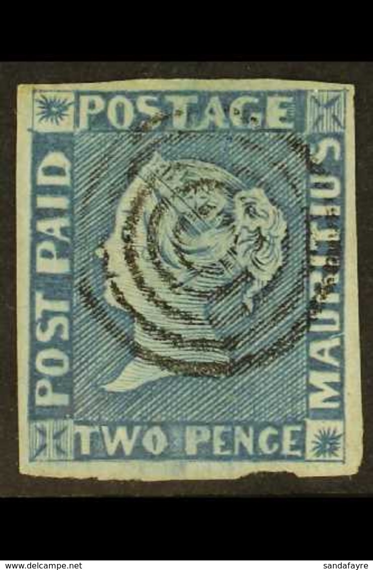 1848-59 2d Blue Early Impression (position 8), SG 8, Very Fine Used With 4 Margins & Light Concentric- Ring Cancellation - Maurice (...-1967)