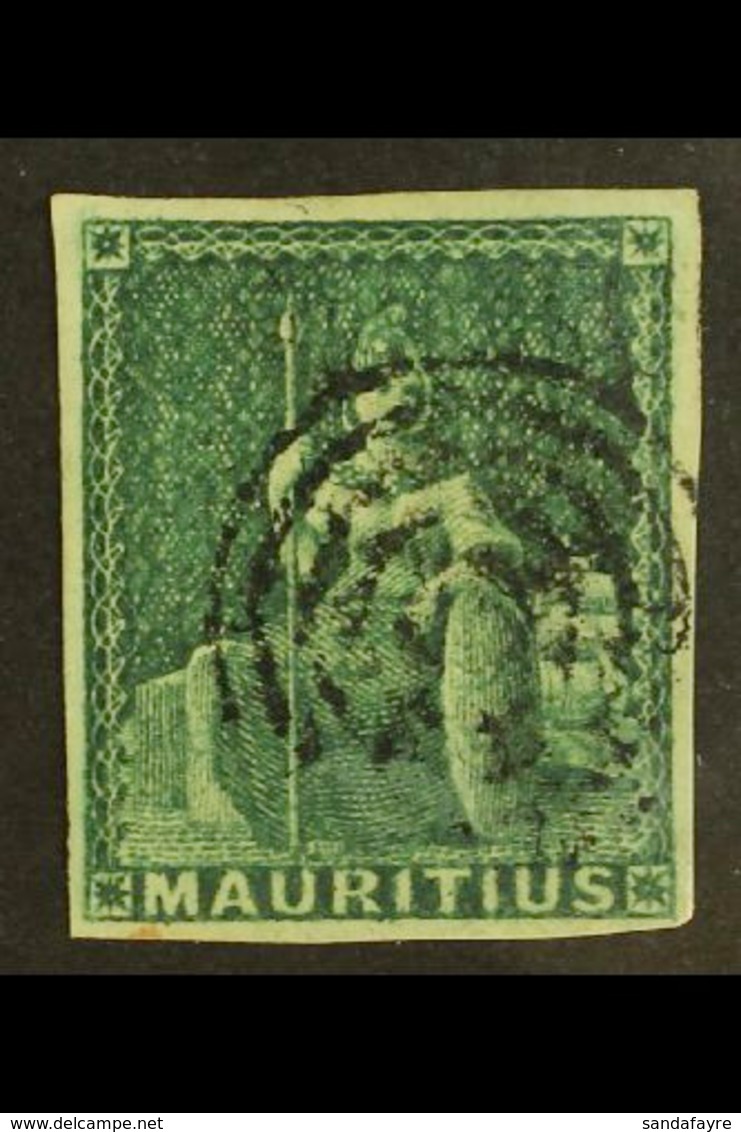 1858 4d) Green, SG 27, Very Fine Used With Good Even Margins All Round, Intense Colour And Neat Concentric Circle Cancel - Mauritius (...-1967)