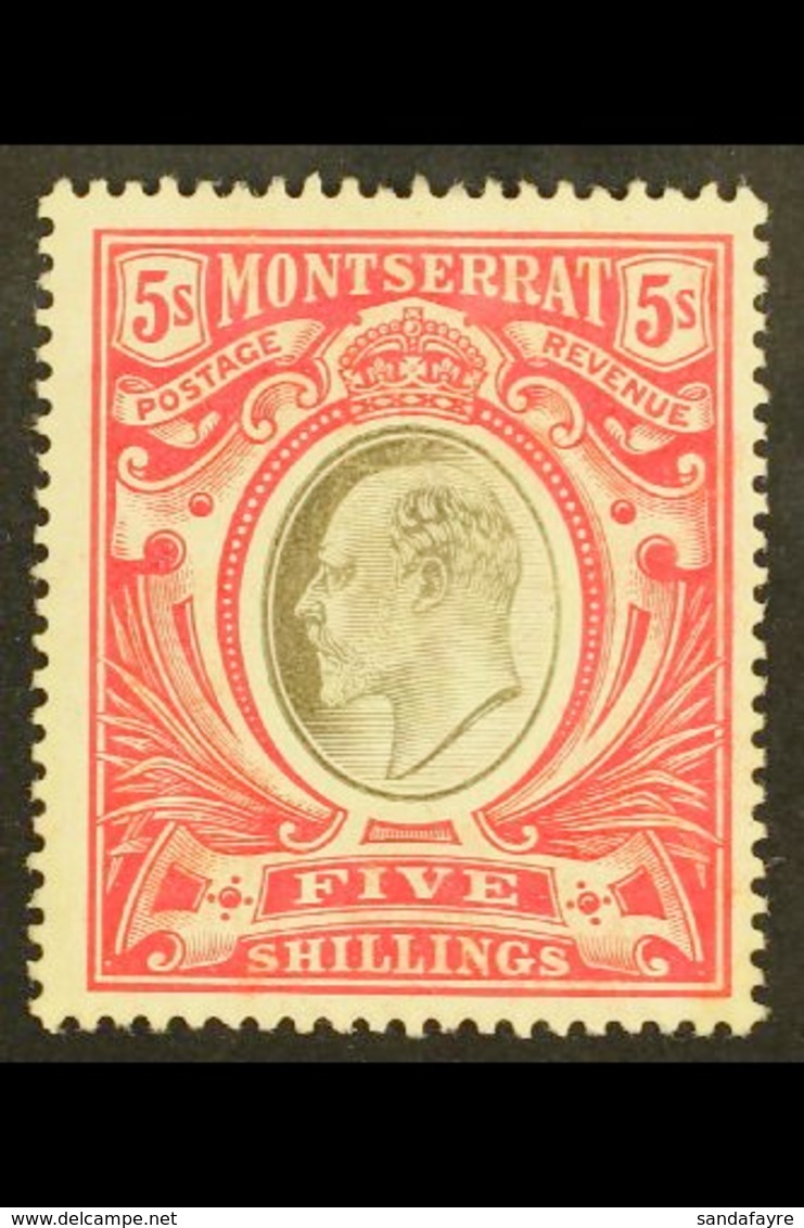 1904-08 KEVII 5s Black And Red, Wmk Mult Crown CA, SG 33, Very Fine Mint. For More Images, Please Visit Http://www.sanda - Montserrat
