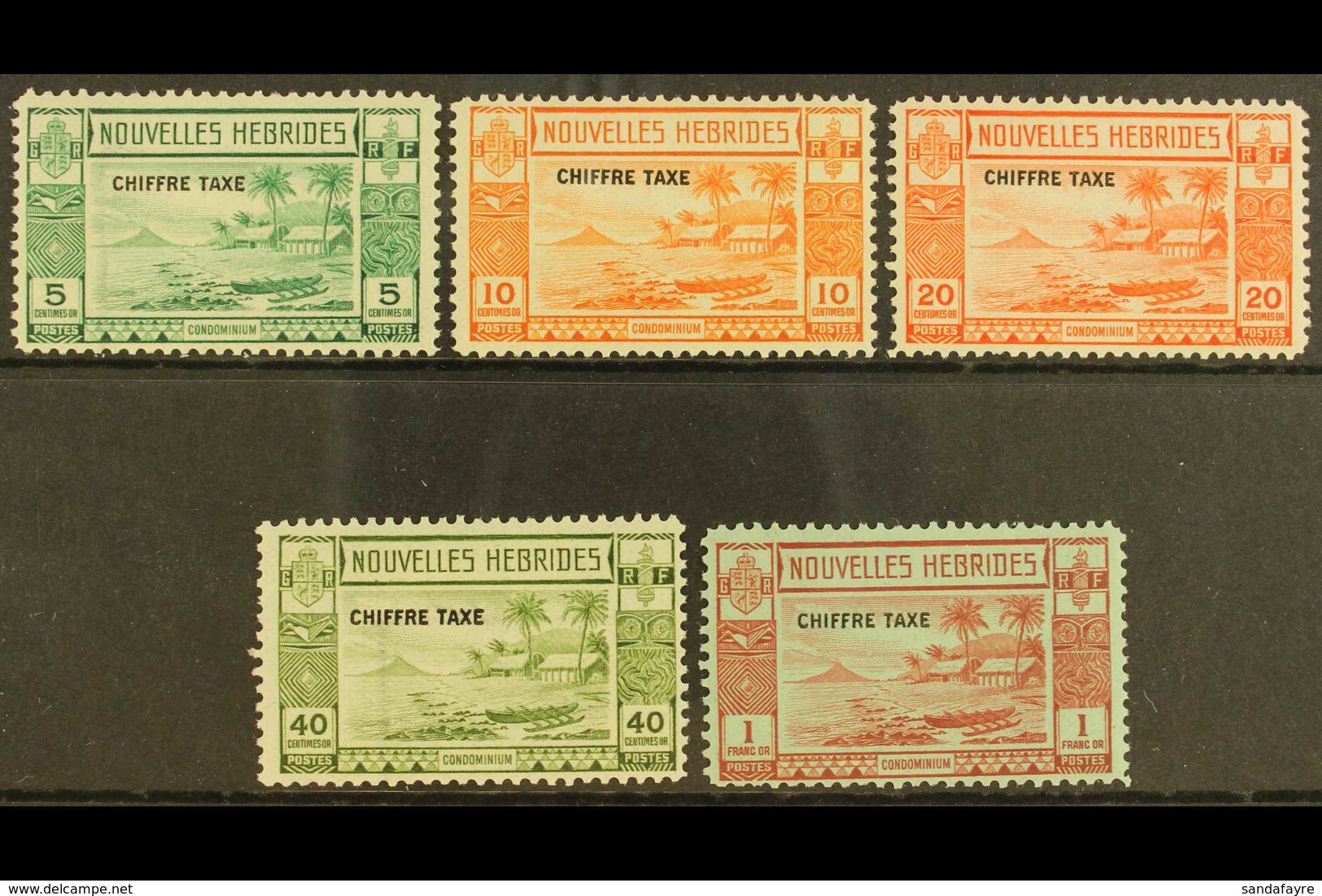 FRENCH POSTAGE DUE 1938 Complete Set, SG FD65/FD69, Fine Mint. (5 Stamps) For More Images, Please Visit Http://www.sanda - Other & Unclassified