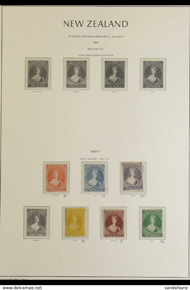 1864-1909 MINT COLLECTION On Hingeless Pages, ALL DIFFERENT, Includes 1864-71 1d, 2d (pre-print Fold), 3d, 4d Yellow, 6d - Other & Unclassified