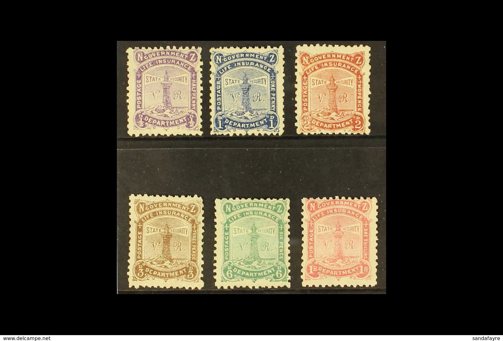 LIFE INSURANCE 1891-98 Perf 12x11½ Complete Set, SG L1/6, Mint Part Og, Fresh Colours, Cat £1,500. (6 Stamps) For More I - Other & Unclassified