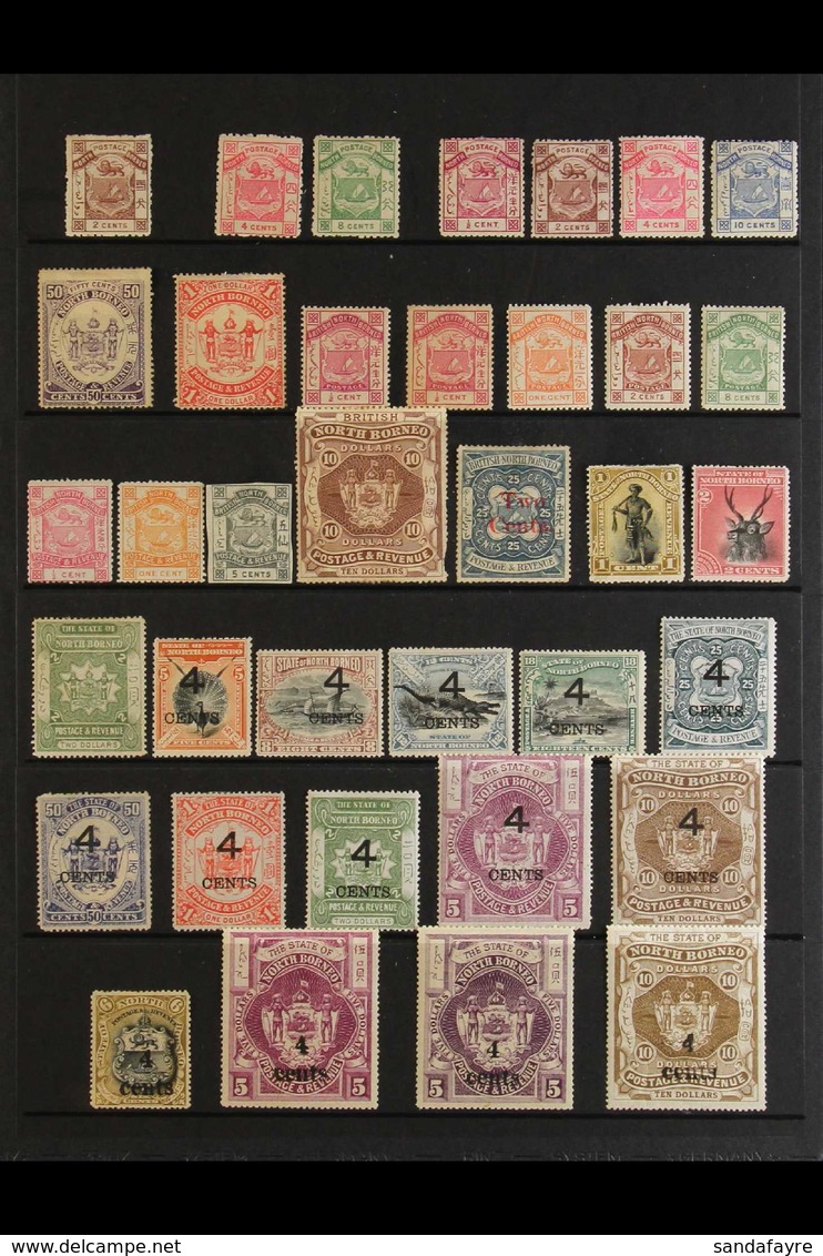 1883-1953 MINT COLLECTION Presented On Stock Pages & Includes 1883 2c Brown, 4c Pink, 8c Green, 50c Violet & $1 Scarlet, - North Borneo (...-1963)