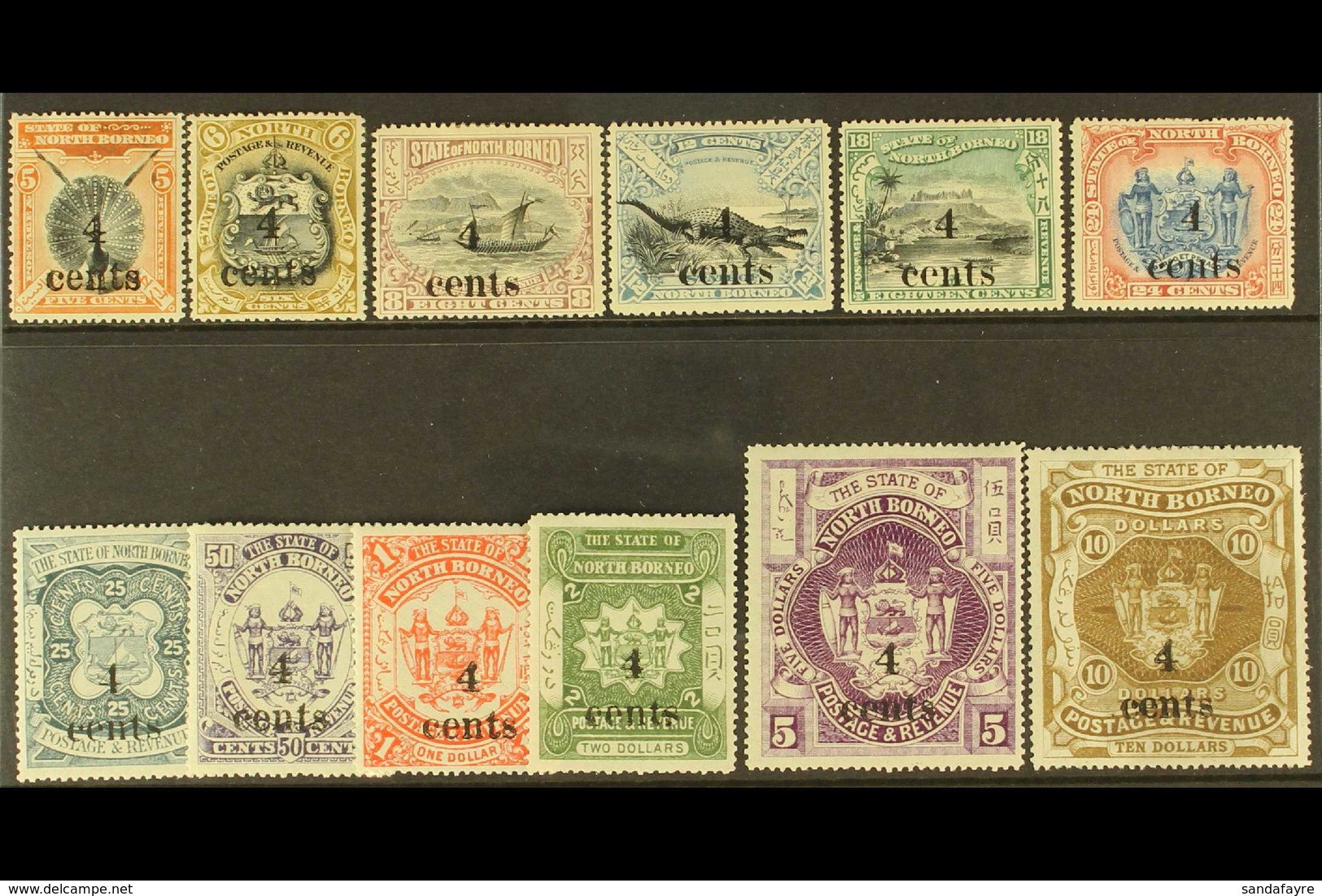 1904-05 Surcharged Set, SG 146/57, Very Fine Mint (12 Stamps) For More Images, Please Visit Http://www.sandafayre.com/it - North Borneo (...-1963)