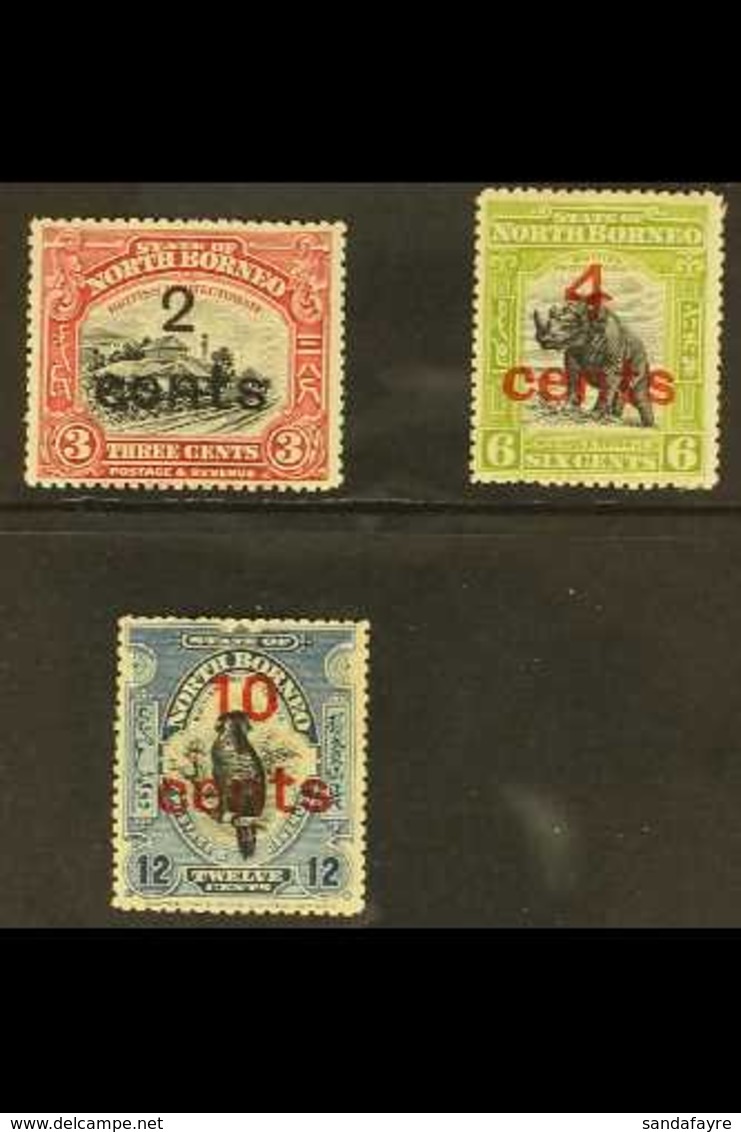 1916 Surcharge Set, SG 186/8, Fine Mint (3 Stamps) For More Images, Please Visit Http://www.sandafayre.com/itemdetails.a - North Borneo (...-1963)