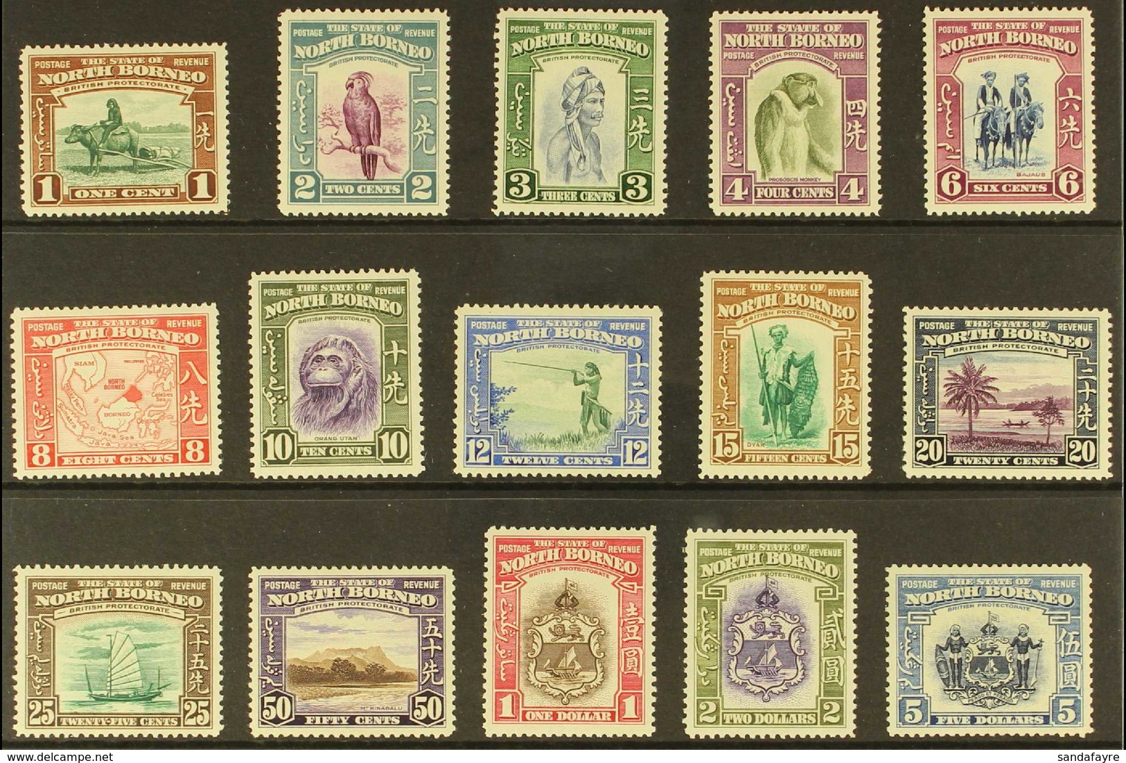 1939 Pictorial Definitive Set, SG 303/17, Very Fine Lightly Hinged Mint, Seldom Seen In This Condition (15 Stamps) For M - Nordborneo (...-1963)