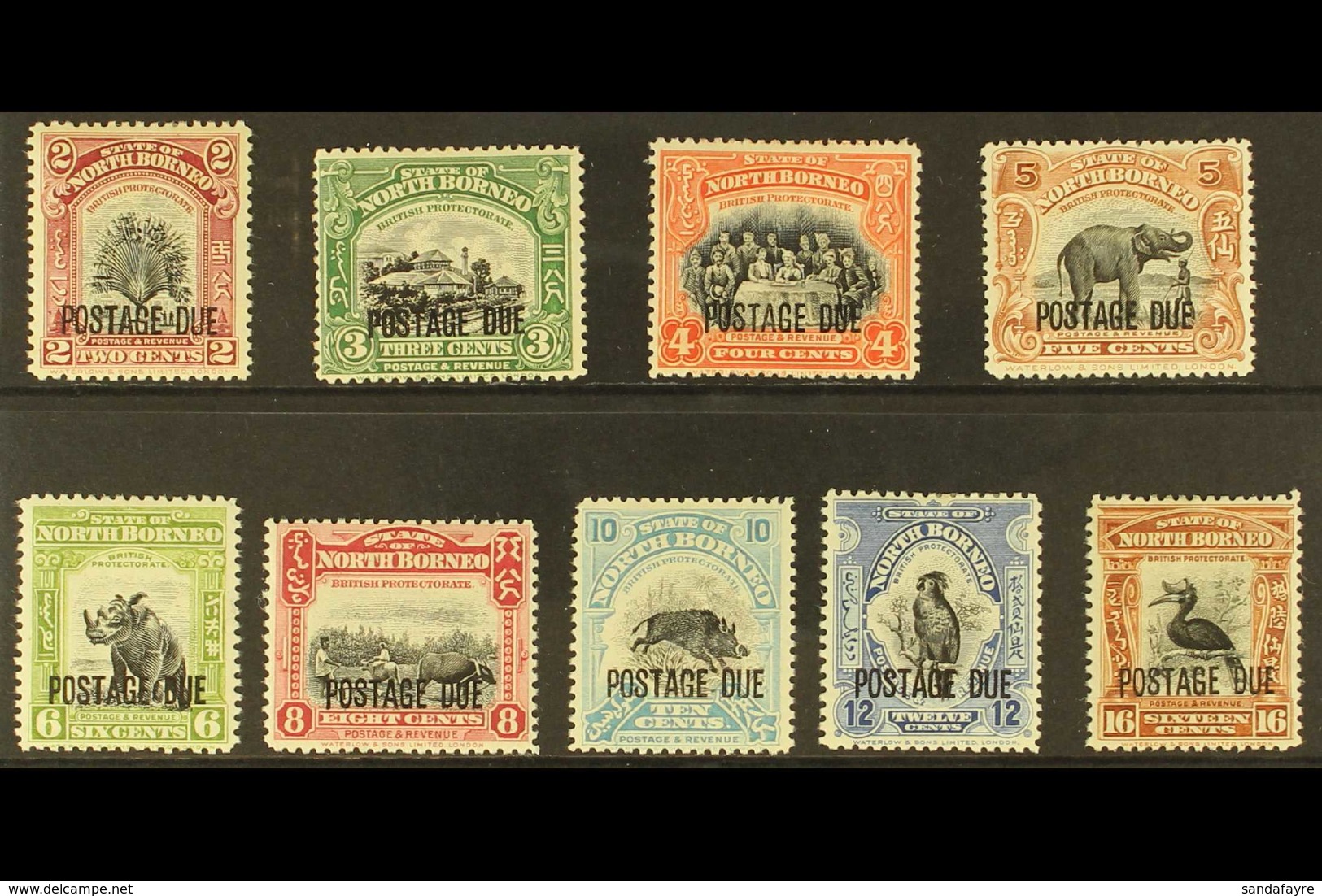 POSTAGE DUES 1925-28 Perf 12½ Complete Set, SG D76/84, Very Fine Mint (9 Stamps) For More Images, Please Visit Http://ww - North Borneo (...-1963)