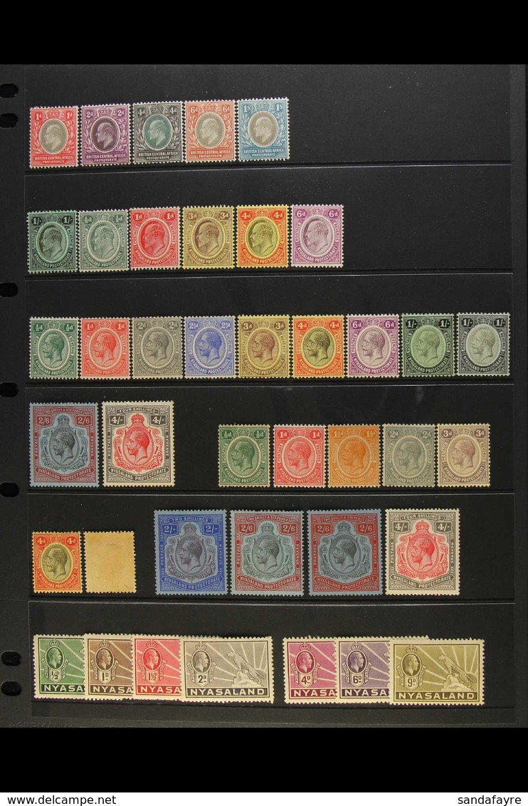 1903-64 MINT COLLECTION We See 1903-4 KEVII 1d To 1s, 1908-11 1s Wmk MCA, Then ½d To 6d, 1913-21 Wmk MCA KGV All Values  - Nyasaland (1907-1953)