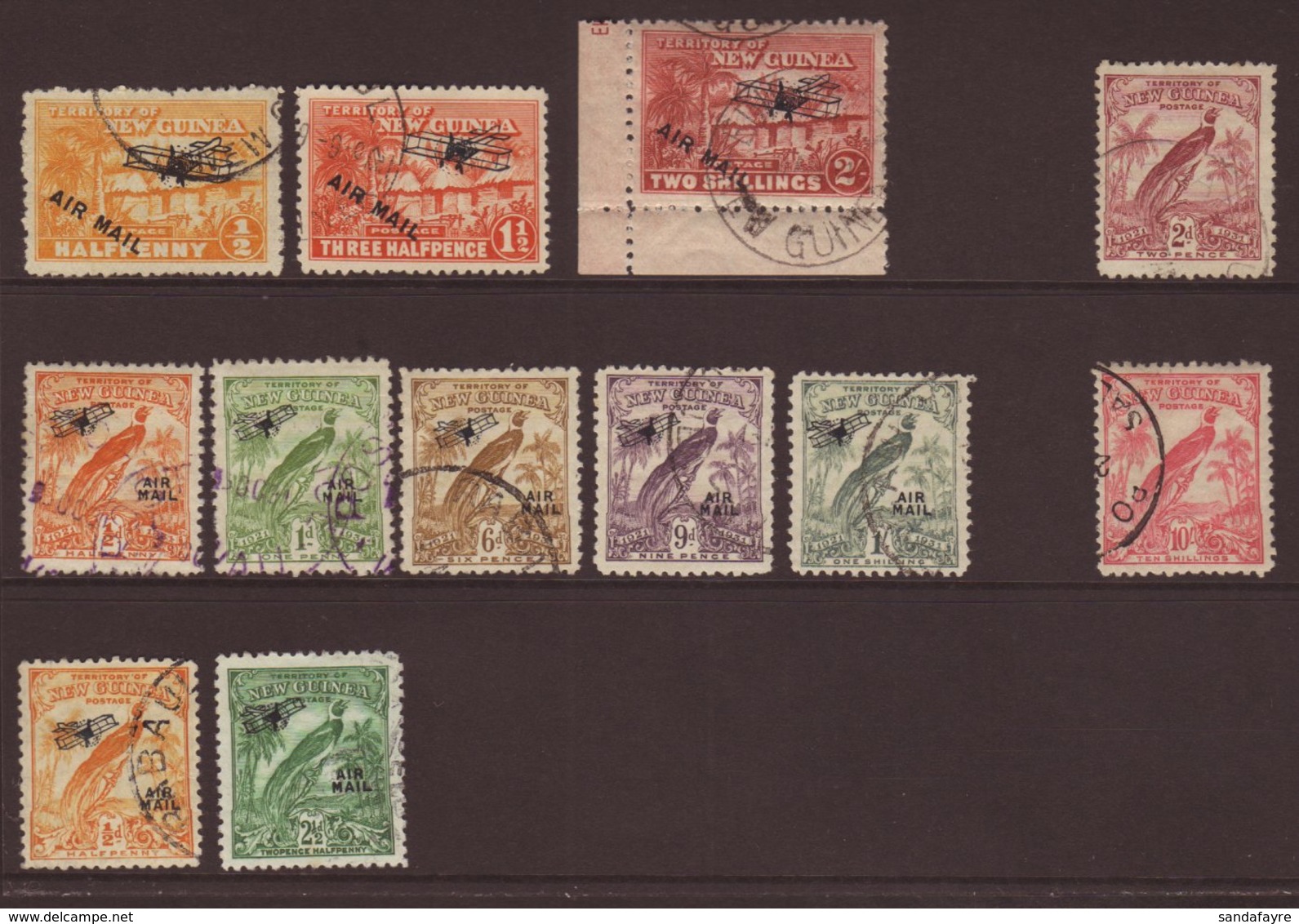 1925-34 A Useful Fine Used Range Incl. 1931 Village Air 2s, 1932-34 10s Etc. (12 Stamps) For More Images, Please Visit H - Papouasie-Nouvelle-Guinée