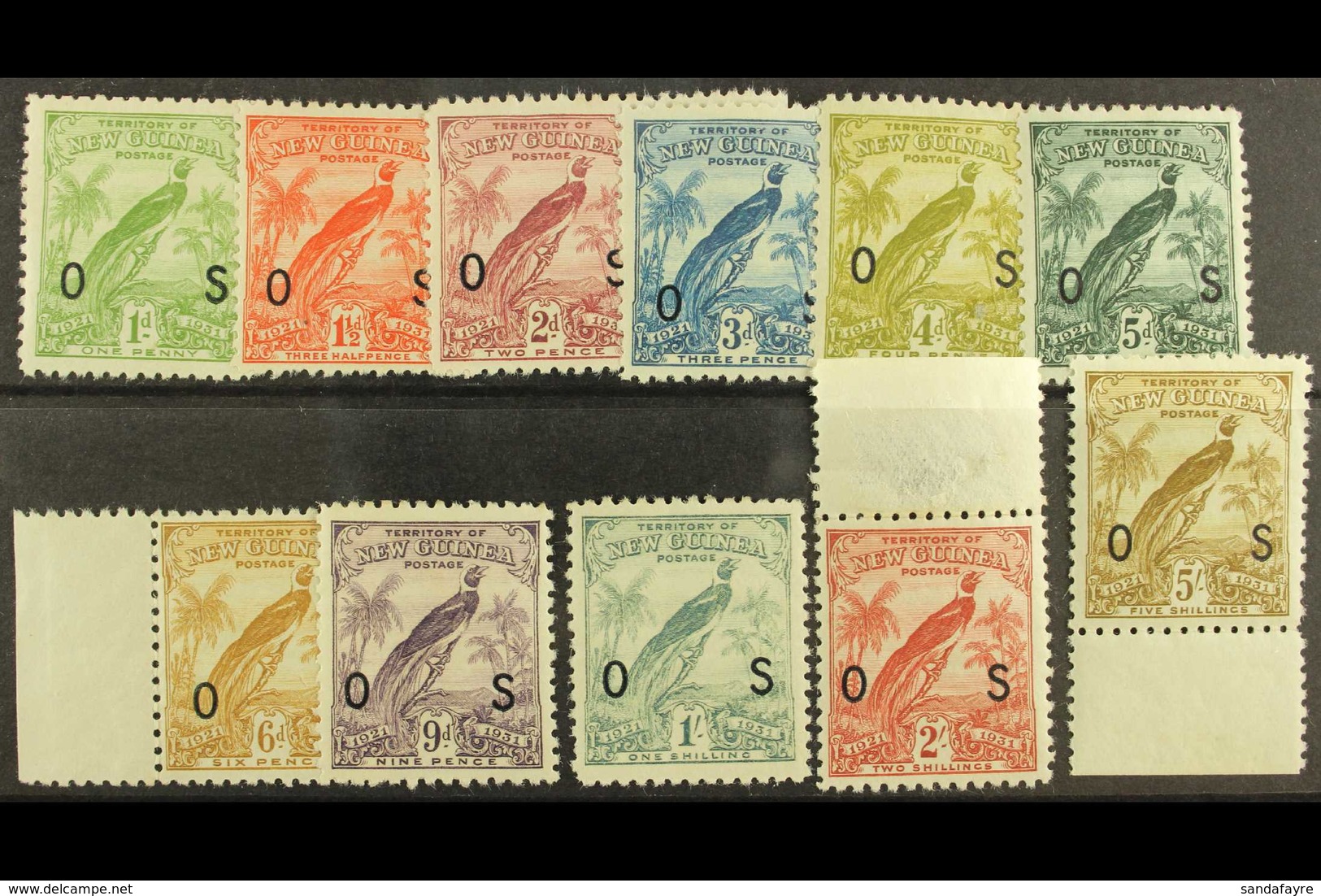 1931 OFFICIAL Complete Set, SG O31/41, Fine Mint. (11) For More Images, Please Visit Http://www.sandafayre.com/itemdetai - Papua New Guinea