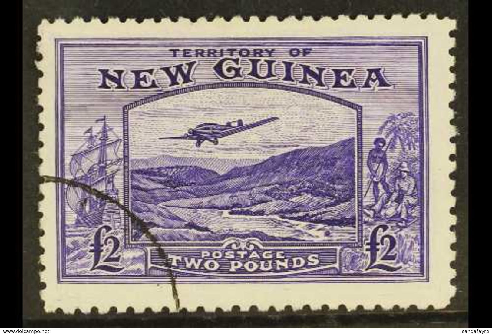 1935 £2 Bright Violet "Bulolo Goldfields", SG 204, Very Fine And Fresh Used. For More Images, Please Visit Http://www.sa - Papua New Guinea