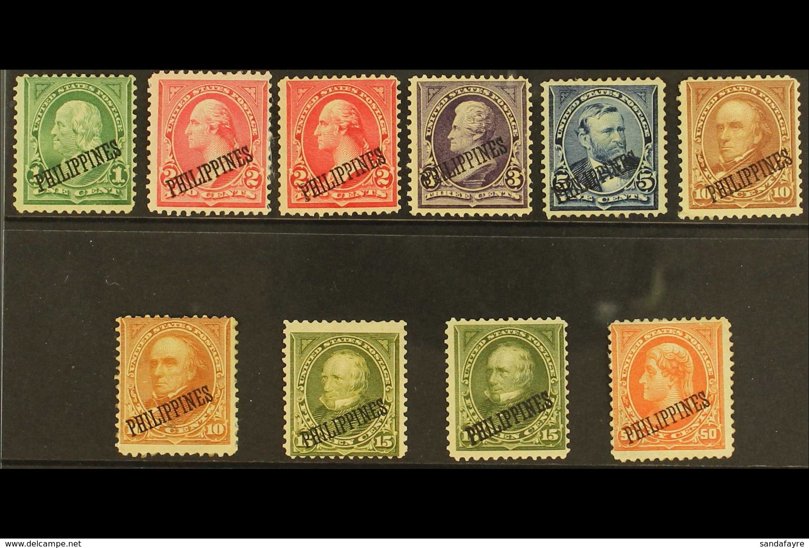 1899 Mint/unused Value To 50c Orange Ovptd Philippines Incl 2c Shades, 10c Both Types, 15c Both Shades, Between Sc 213/2 - Philippines