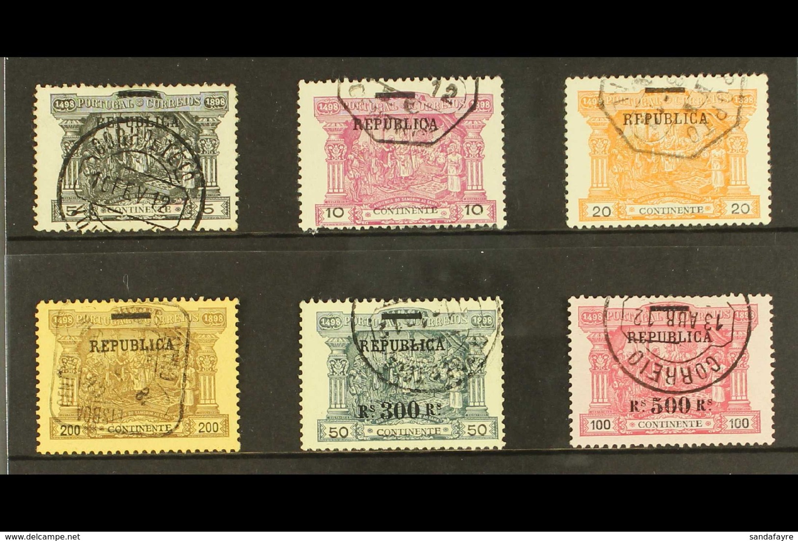 1911 "Republica" Opt Postage Dues Range, Between SG 442-452, Very Fine Used (6 Stamps) For More Images, Please Visit Htt - Other & Unclassified