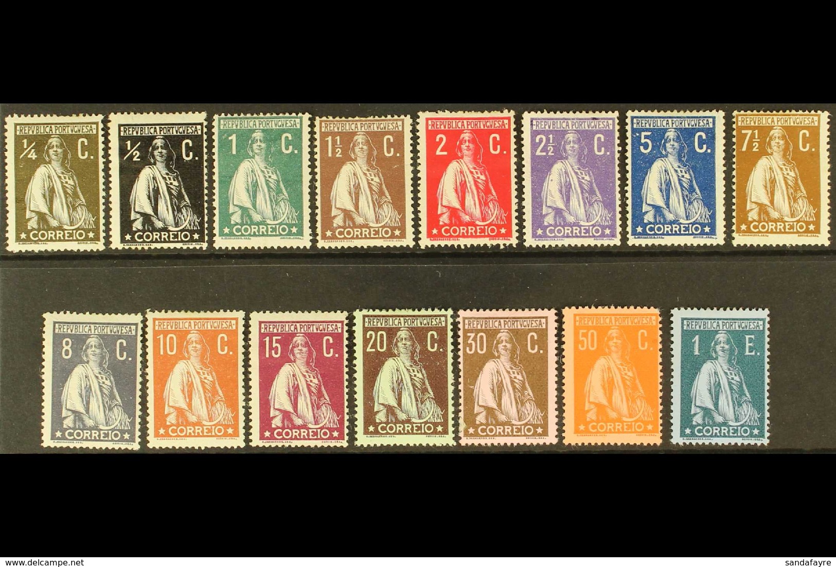 1912-20 Ceres Chalky Paper Perf 15x14 Complete Set (Michel 204y/18y A, Afinsa 206/20, Between SG 463-80), Mint, Fresh. ( - Other & Unclassified