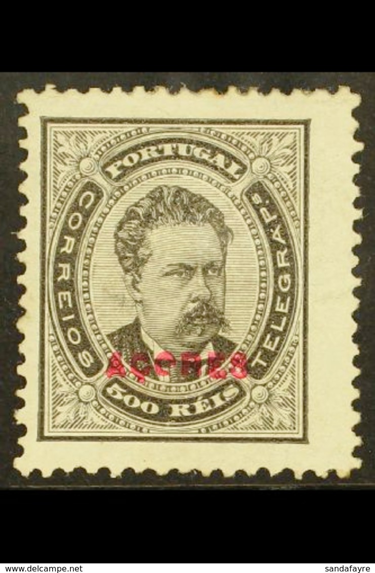 AZORES 1882-87 500r Black Perf 12½, SG 128, Afinsa 56, Fine Mint For More Images, Please Visit Http://www.sandafayre.com - Other & Unclassified