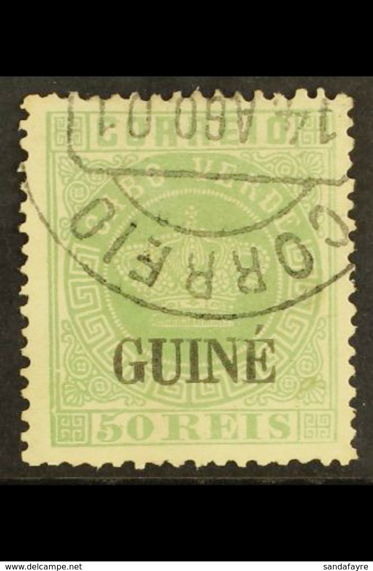 PORTUGUESE GUINEA 1881-84 50r Green, Type II Opt, Perf 13½, SG 24, Fine Cds Used Complete With Apex Photo Certificate Fo - Other & Unclassified