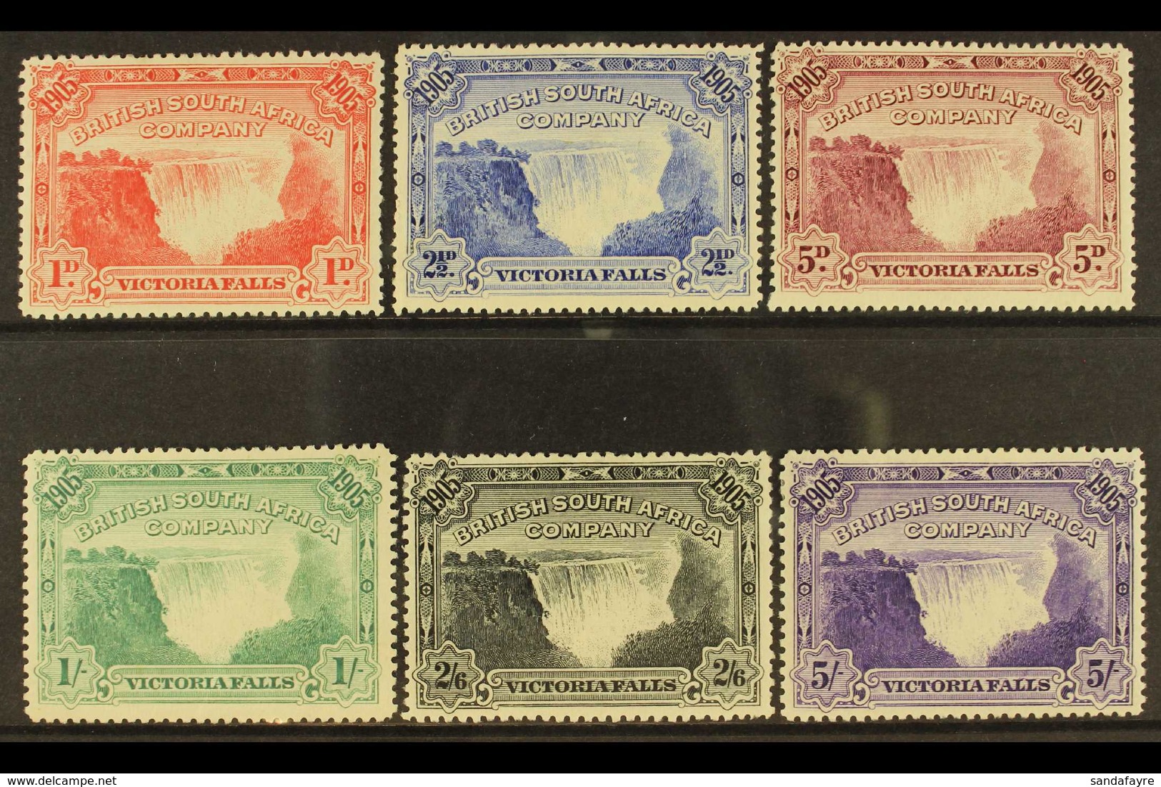 1905 Victoria Falls Bridge Set Complete, SG 94/98, Very Fine Mint (6 Stamps) For More Images, Please Visit Http://www.sa - Other & Unclassified