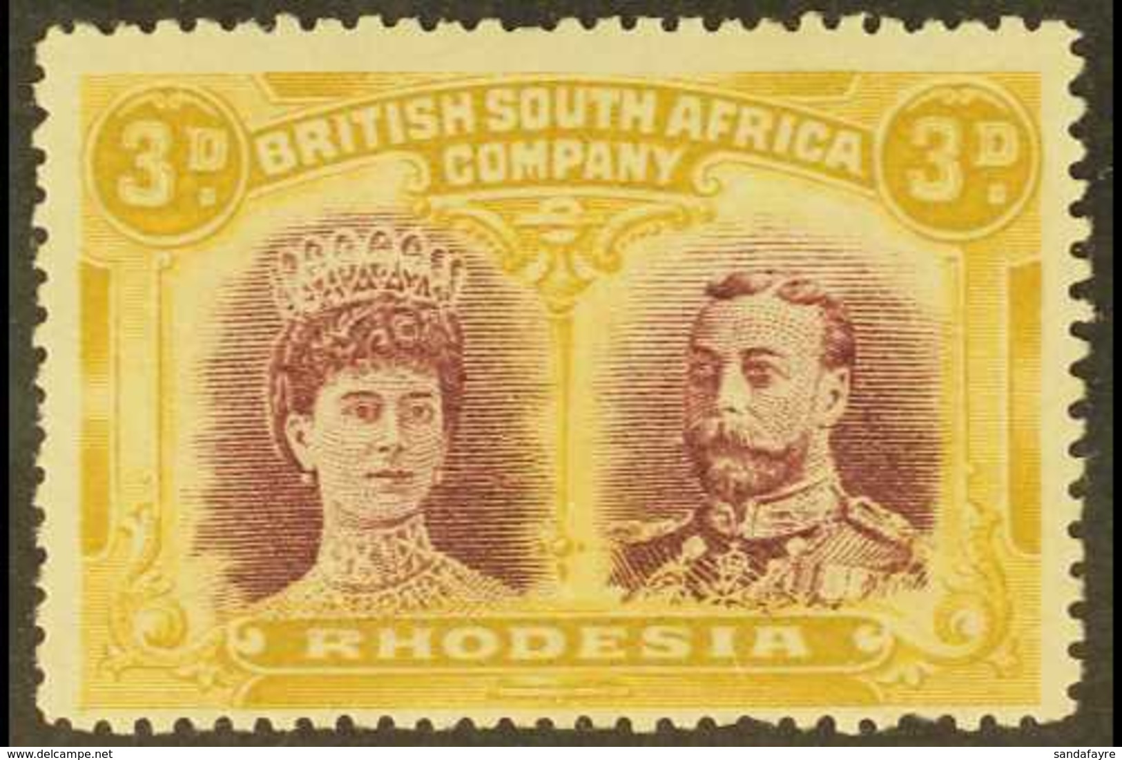 1910-13 3d Magenta & Yellow-ochre, Double Head, SG 136, Couple Of Blunt Perfs, Otherwise Very Fine Mint. For More Images - Other & Unclassified