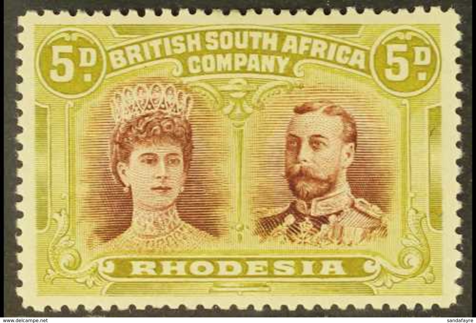 1910-13 5d Purple-brown & Olive-green, Double Head, SG 141, Very  Fine Mint. For More Images, Please Visit Http://www.sa - Other & Unclassified