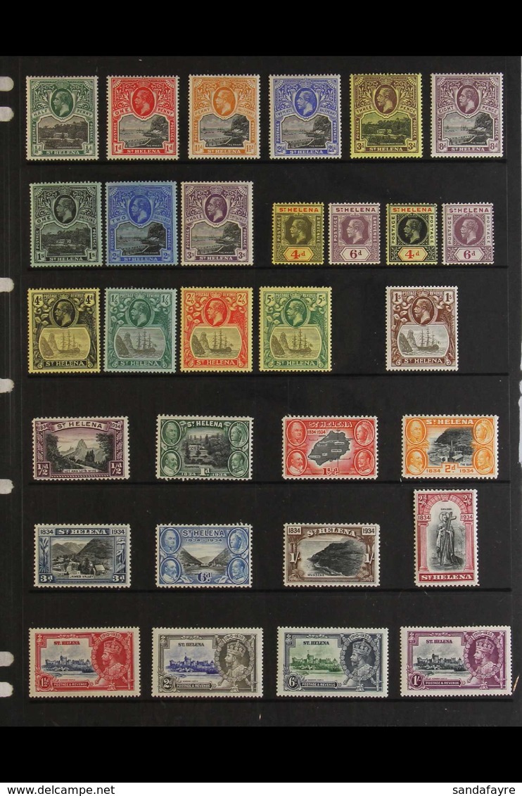 1912-35 MINT KGV COLLECTION Presented On A Stock Page. ALL DIFFERENT & Includes 1912-16 "Wharf" Set (less 2d), 1912 & 19 - Saint Helena Island