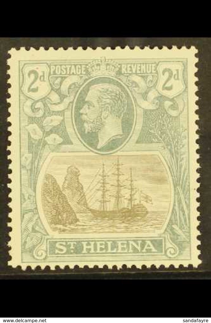 1922-37 2d Grey And Slate With CLEFT ROCK Variety, SG 100c, Fine Mint. For More Images, Please Visit Http://www.sandafay - Saint Helena Island
