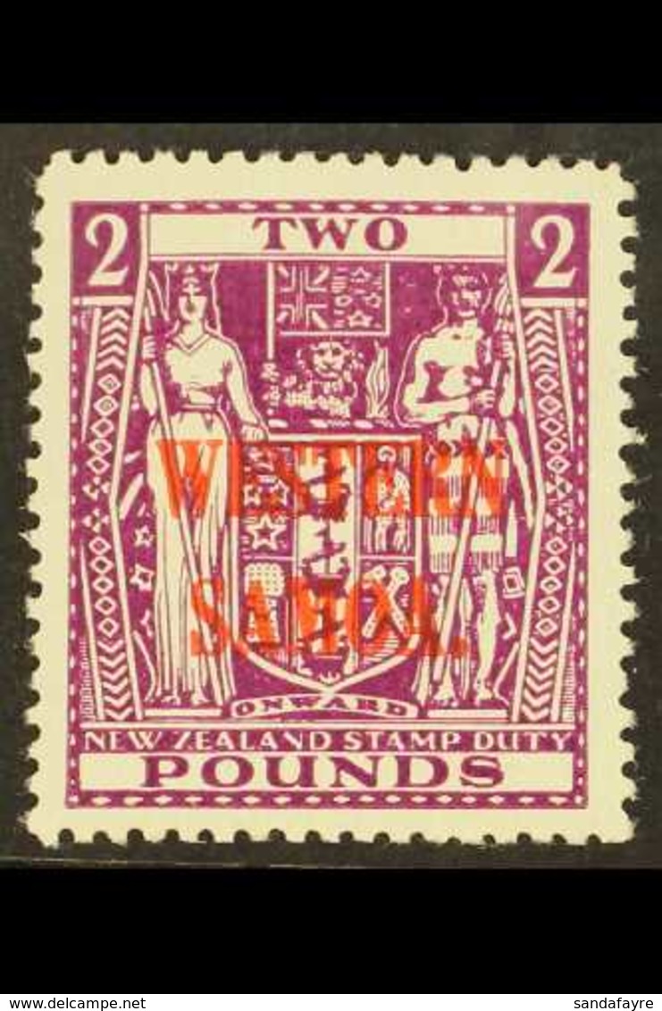 1945-53 £2 Bright Purple Overprint On Postal Fiscal, SG 212, Fine Never Hinged Mint, Fresh. For More Images, Please Visi - Samoa