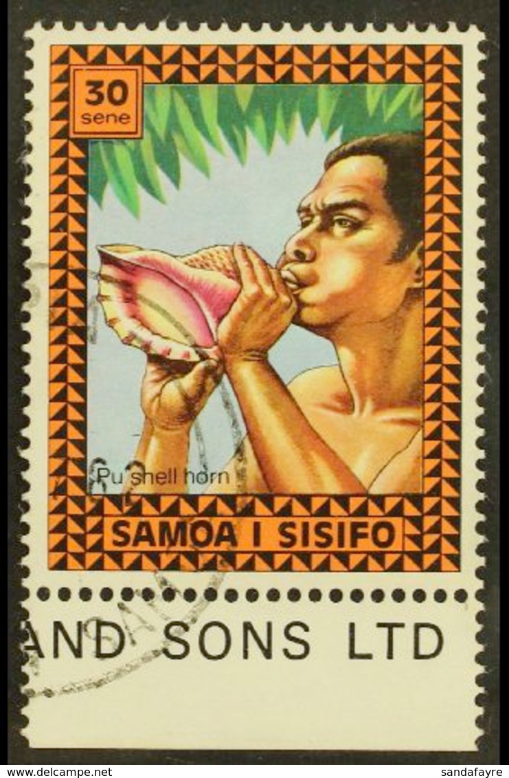 1975 30s Musical Instruments (SG 453) With Watermark Sideways Inverted, Very Fine Used. SG Unlisted - Only A Few Used Ex - Samoa
