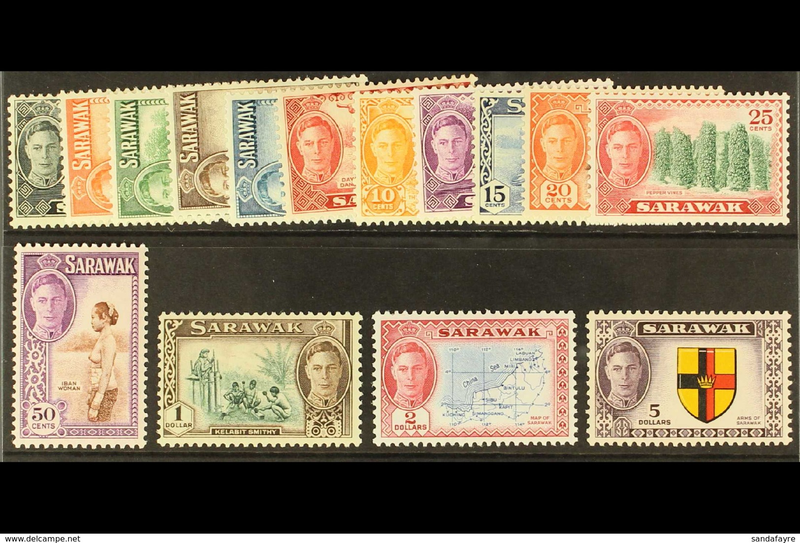 1950 KGVI Pictorial Definitives Complete Set, SG 171/85, Never Hinged Mint. (15 Stamps) For More Images, Please Visit Ht - Sarawak (...-1963)