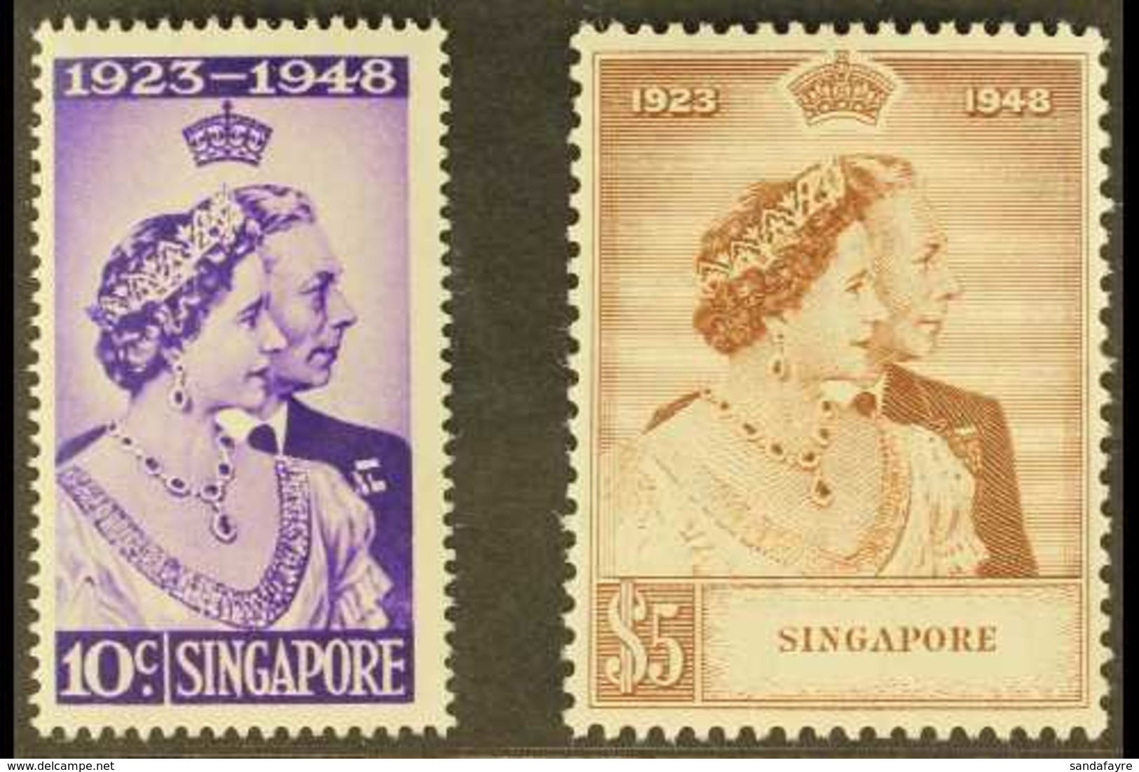 1948 Royal Wedding Complete Set, SG 31/32, Very Fine Mint, Fresh. (2 Stamps) For More Images, Please Visit Http://www.sa - Singapore (...-1959)